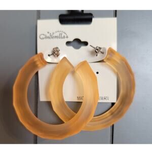 Orange Hoop Earrings 2" Retro Bold Bright Y2K Festival Pierced 80's Statement